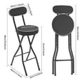 thumbnail image 3 of 2pcs Black Counter Stool Bar Stool Portable Folding Kitchen Dining Chair, 3 of 12