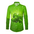 thumbnail image 4 of Hfolob Men's Shirt Mens St. Patrick's Day Print Button Lapel Long Sleeve Shirt Top Classic, 4 of 4