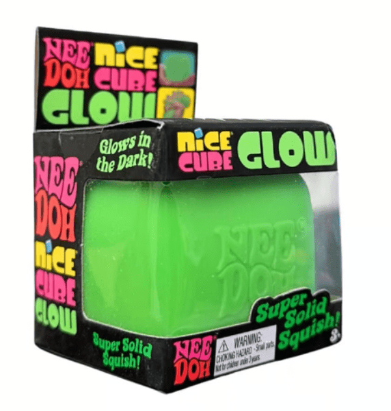 Nee Doh Glow Cube GREEN, 1 PC