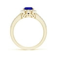 thumbnail image 2 of Angara Natural 1.3 Ct. Tanzanite with Diamond Halo Ring in 14K Yellow Gold for Women (Ring Size: 3.5), 2 of 9
