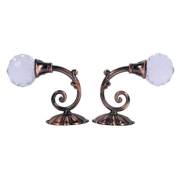 EBTOOLS Crystal Curtain Tiebacks, 2x Metal Crystal Glass Curtain Holdback Wall Window Drapery