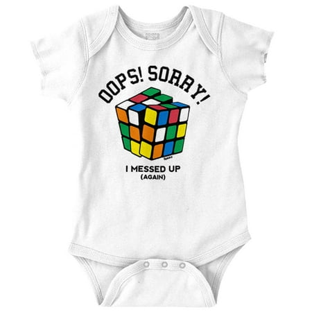 

Oops Sorry Messed Up Again Rubik s Romper Boys or Girls Infant Baby Brisco Brands 12M