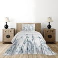 thumbnail image 3 of Ambesonne Teal White Quilted Coverlet 2 Pcs, Orchids Floral Photo, Twin Size, Teal White, 3 of 5
