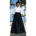 thumbnail image 2 of Elegant Full-Length Taffeta Skirt with Pockets & Belt – Handmade Black Long Skirt, 2 of 5