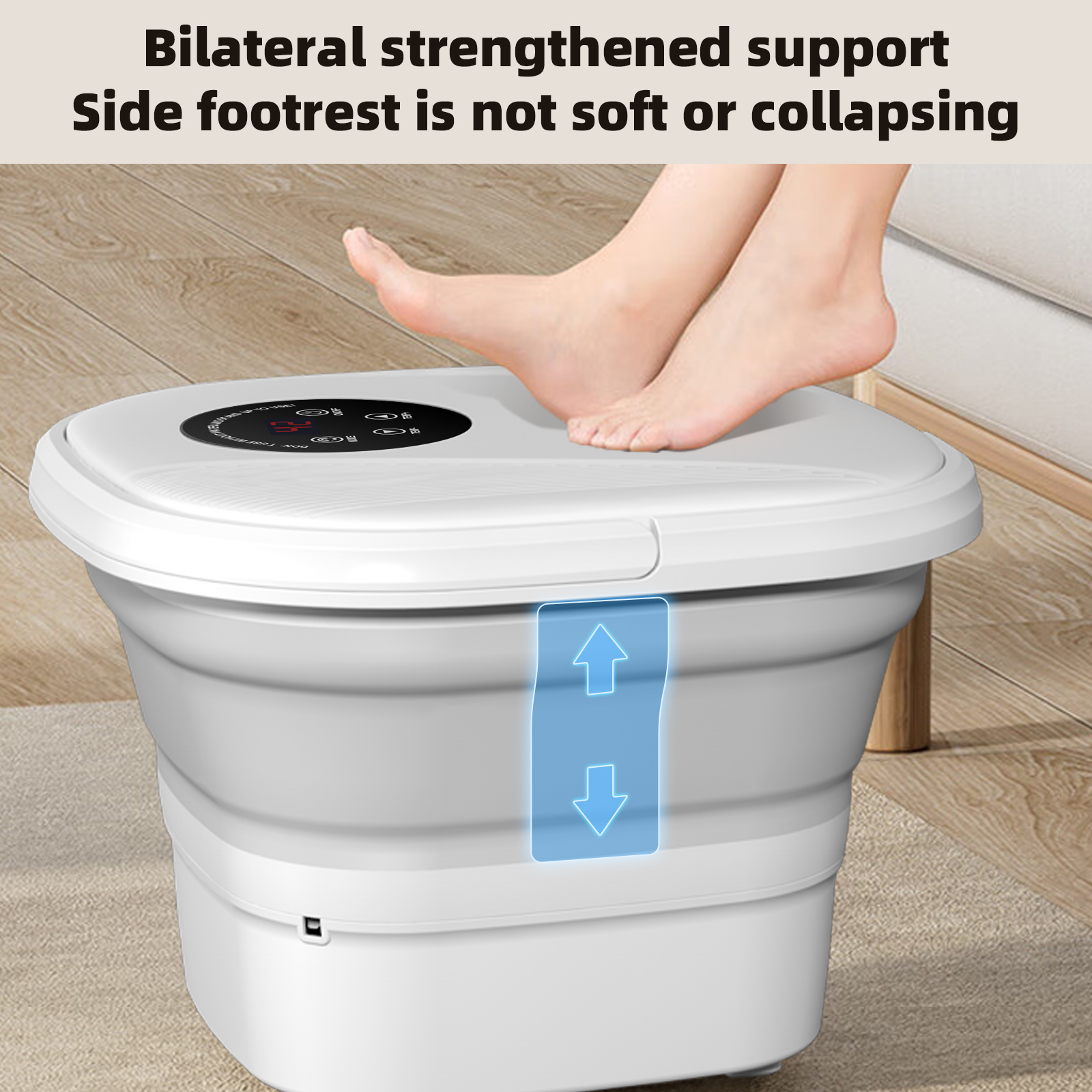 WERTYI Foot Spa Bath Massager with Heat, Bubbles and Red Light, 8 Massage Roller Pedicure, Foldable Portable Tub for Foot Soaker with Temperature Control, Gift For Mom/Dad/Women/Men