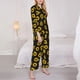 thumbnail image 3 of Balery Sunflowers Conjunto de Pijama con Estampado para Mujer, Conjunto de Dos Piezas con Manga Larga, Ropa de Dormir Suave con Bolsillos, Pijamas Cómodos-Small, 3 of 7