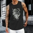 thumbnail image 3 of Caqnni 4th of July Tops for Men's Vintage American Flag Printed Tank Tops Mens USA Sleeveless Shirts US Flag Graphic Shirts Casual (Black,M), 3 of 4