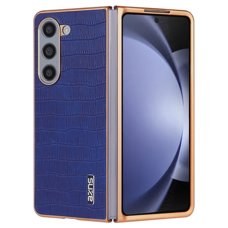 Allytechgroup Galaxy Z Fold 7 Phone Case, Stylish Crocodile Pattern Slim Fit Shockproof Anti-Scratch Bumper Lightweight Case Cover for Samsung Galaxy Z Fold 7, Blue
