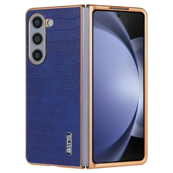 Allytechgroup Galaxy Z Fold 7 Phone Case, Stylish Crocodile Pattern Slim Fit Shockproof Anti-Scratch Bumper Lightweight Case Cover for Samsung Galaxy Z Fold 7, Blue