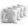 thumbnail image 5 of Ambesonne Art Throw Pillow Cover 4 Pack, Floral Astrology Aquarius, 16", Black White, 5 of 7