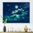 thumbnail image 2 of Designart 'Full Moon Night in Cloudy Sky II' Nautical & Coastal Framed Canvas Wall Art Print, 2 of 5