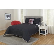 Better Homes & Gardens Ultra Soft Nellie Plaid 3-Piece Quilt Set, Twin/Twin-XL, Gray