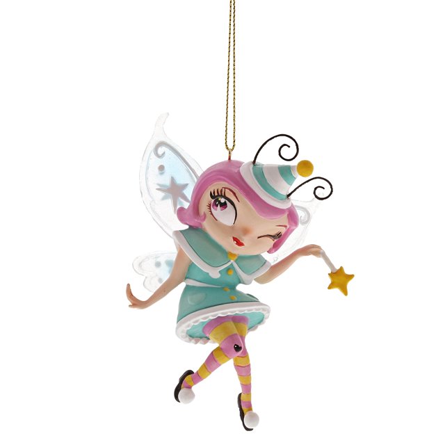 Enesco The World of Miss Mindy Party Fairy Stone - Adorno colgante de resina (4,4 pulgadas), multicolor