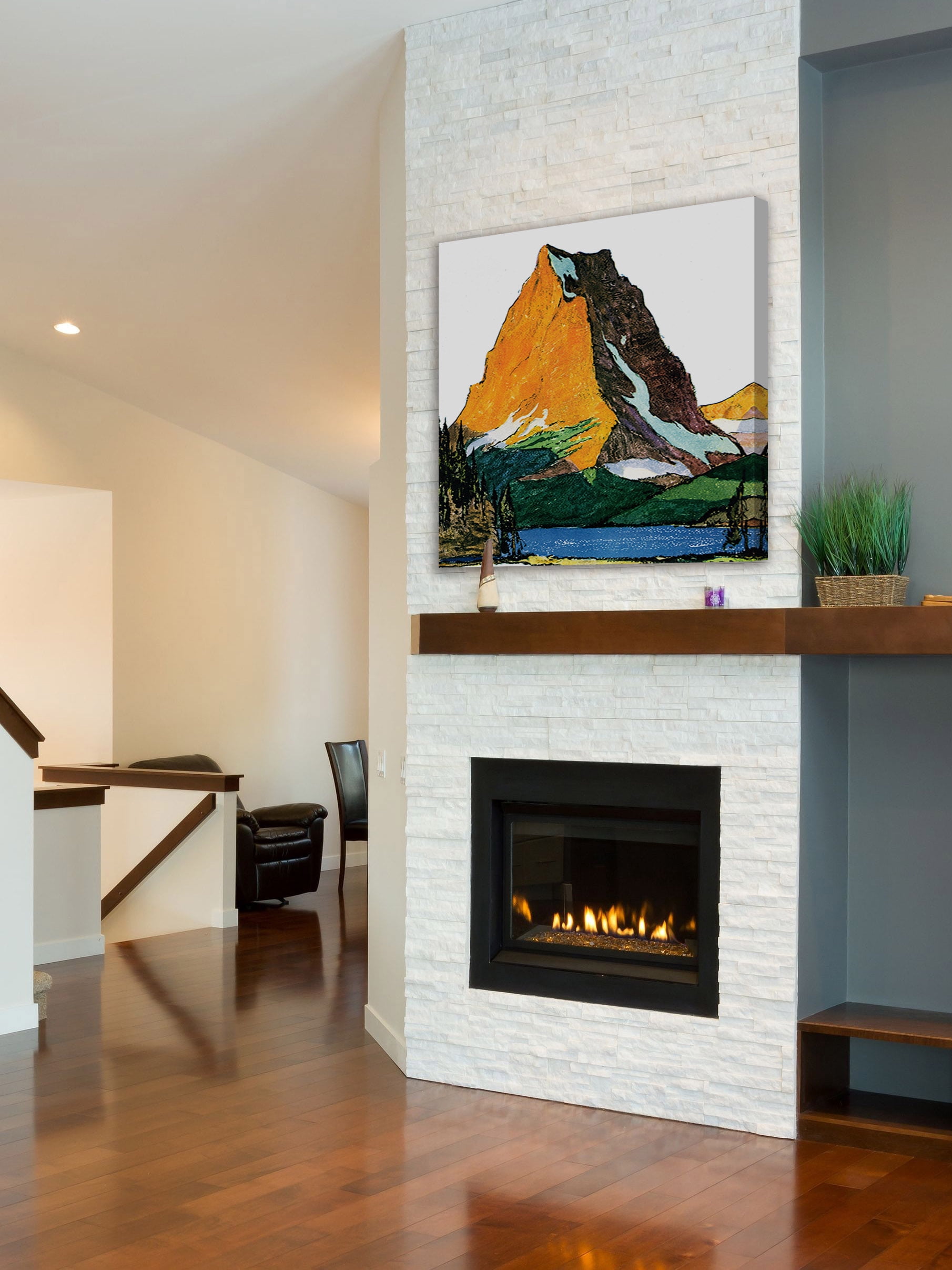 "Sun Mountain" Painting Print on Wrapped Canvas