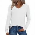 thumbnail image 2 of Black**Friday on Sale ChaoHeng Cozy Sweaters for Women Women's Solid Color V-Neck Pullover Sweater,Fashion Loose Top for Fall Winter, 2 of 7