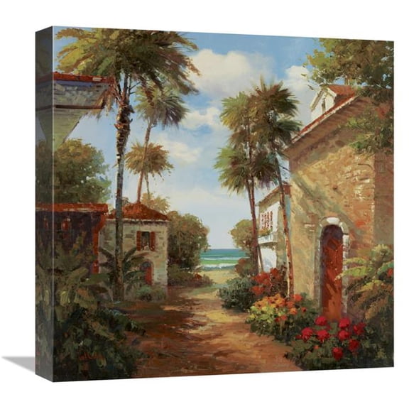 Global Gallery  18 x 18 in. Da Aqua Art Print - Gilda