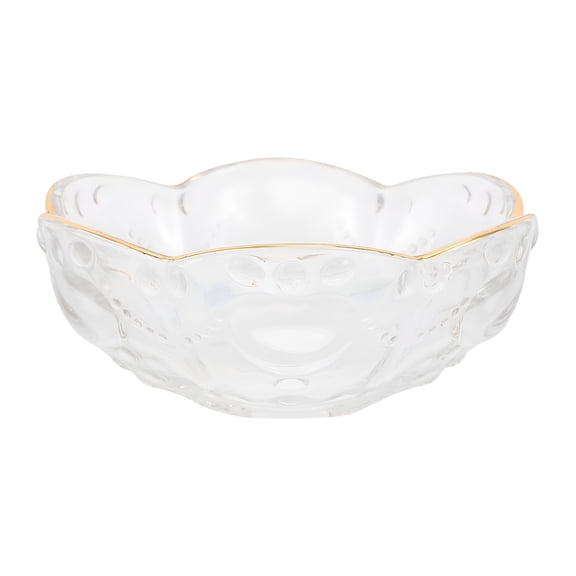 ACDANC 1 Pc Exquisite Stylish Glass Kitchen Bowl Irregular Fruit Bowl Irregular Salad Bowl (Transparent)