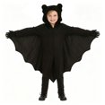 thumbnail image 4 of Generic Kids Teen Black Bat Hooded Cape Cloak 𝐎nesie Halloween Soft Comfy Jumpsuit, 4 of 4