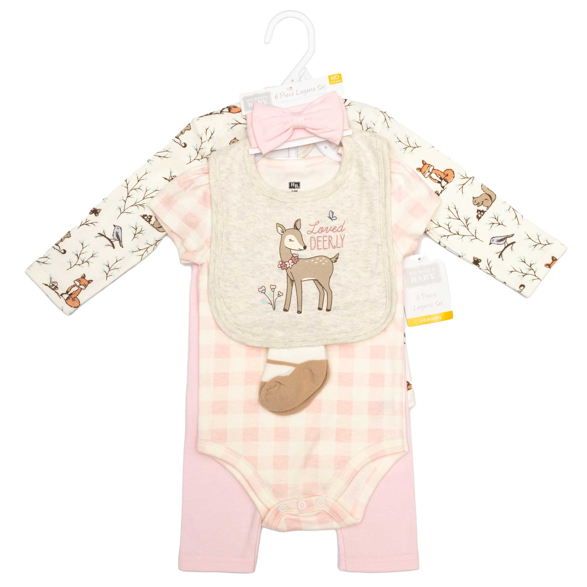 Hudson Baby Infant Girls Cotton Layette Set, Enchanted Forest, 0-3 Months