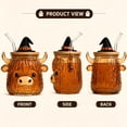 thumbnail image 6 of Cute Halloween-themed Clear Glass Tumbler With Lid Featuring Designs Of A Cow Ghost And A Pumpkin A Large-capacity Kitchen Drinking Glass., 6 of 8