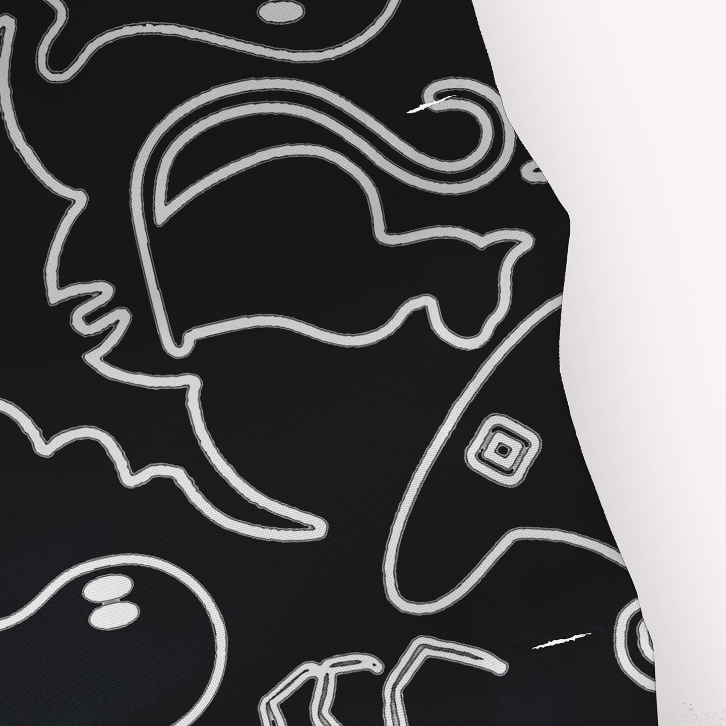 Simply Daisy 70" W x 73" L Halloween Halloween Outlines Polyester Shower Curtain, Black [1 Ct]