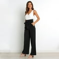 thumbnail image 3 of Ladies Workplace High Waist Straight Pants - Casual Versatile, Belted, Pocket Design, Comfortable Fabric, for Spring/Summer/Autumn, 3 of 7