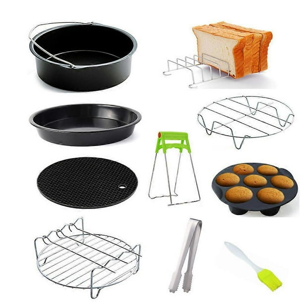 10Pcs Air Fryer Baking Accessories 3.2Qt-5.8Qt Airfryer For Pizzas Cakes Breads Quiches Pancakes 8 7 6 inches Optional
