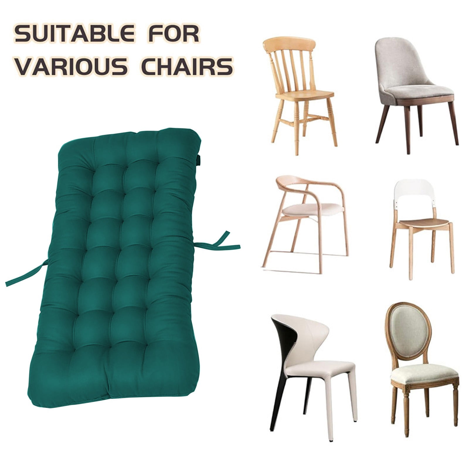 Tyidzon Seat Cushion Outdoor Chair Cushion, Patio Chair Cushion with Tie, Tufted Replacement for Patio Furniture, 14X28 Inches