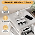 thumbnail image 3 of Blanco TV Soporte con Charging Station y Ancho Abierto Estante cm de Profundidadormitorio cm de Profundidadresser con 9 Grande Almacenamiento Cajones para Living Sala TV, 3 of 7