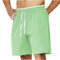 thumbnail image 1 of Puntoco Pantalones Cortos Deportivos Transpirables De Color Sólido Sueltos Casuales De Verano Para Hombres Verde Xxxxl,Pantalones Cortos Hombre, 1 of 4