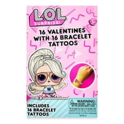 Way To Celebrate LOL Surprise Valentine's Day Cards, Kiddie Cards, 16 Count, Temporary Tattoos, Purple