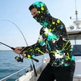 thumbnail image 5 of BiZtdJrK Men's Full Coverage Fishing Hoodie UPF 50+ Sun Protection Shirt with Thumb Holes Black M, 5 of 9