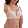 thumbnail image 4 of INSPIRE CHIC Women's Mesh Wireless Push Up Minimizers Wide Straps V-Neck Lightweight Breathable Seamless Soft Bras M Beige, 4 of 4
