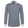 thumbnail image 6 of AZoiNM Men's French Cuff Dress Shirt Slim Fit Long Sleeve Business Casual Polyester, 6 of 14
