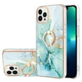 thumbnail image 4 of SaniMore for iPhone 13 Pro Max 6.7" 2021 Case with 360 Degree Rotating Metal Ring Shockproof TPU Backplane Marble Pattern Luxury Fashion Anti-drop Cover For iPhone 13 Pro Max, Green, 4 of 4
