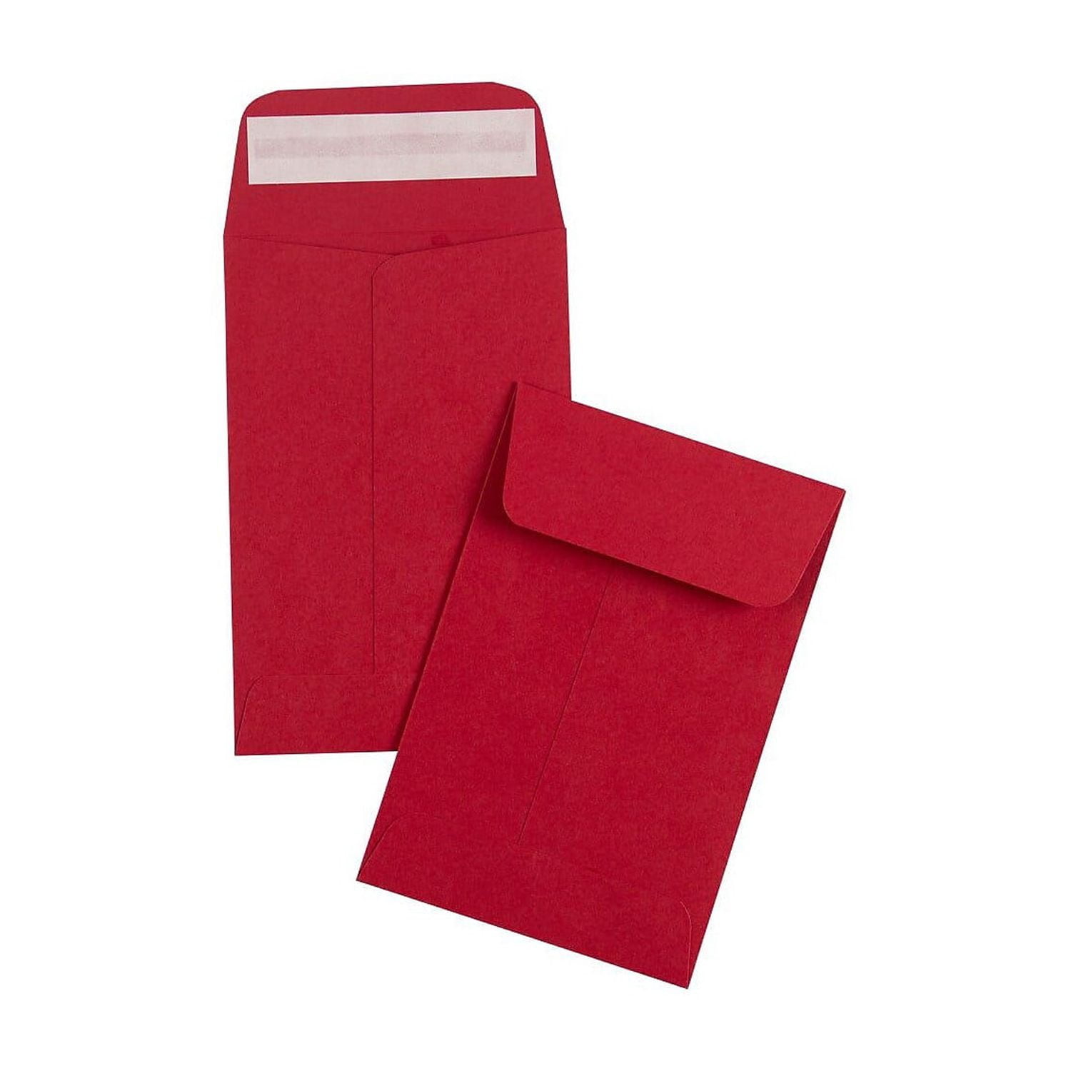LUX #4 Coin Envelopes (3 x 4 1/2) - Ruby Red 50/Pack 80lb. Ruby Red (LUX-4CO-18-50)