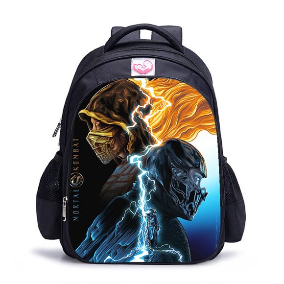 16 inch Mortal Kombat Book Backpack Student Schoolbag Teenager Boys Girls Shoulder Bags Orthopedic College Mochila