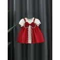 thumbnail image 2 of Bagilaanoe Toddler Baby Girl Summer Dress Short Puff Sleeve A-line Princess Dresses 9M 12M 18M 24M Infant Lace Patchwork Party Sundress, 2 of 9