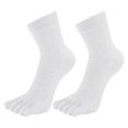 thumbnail image 2 of White Stockings Mens Toe Socks Cotton Athletic Running Ankle Five Finger Crew Socks, 2 of 5