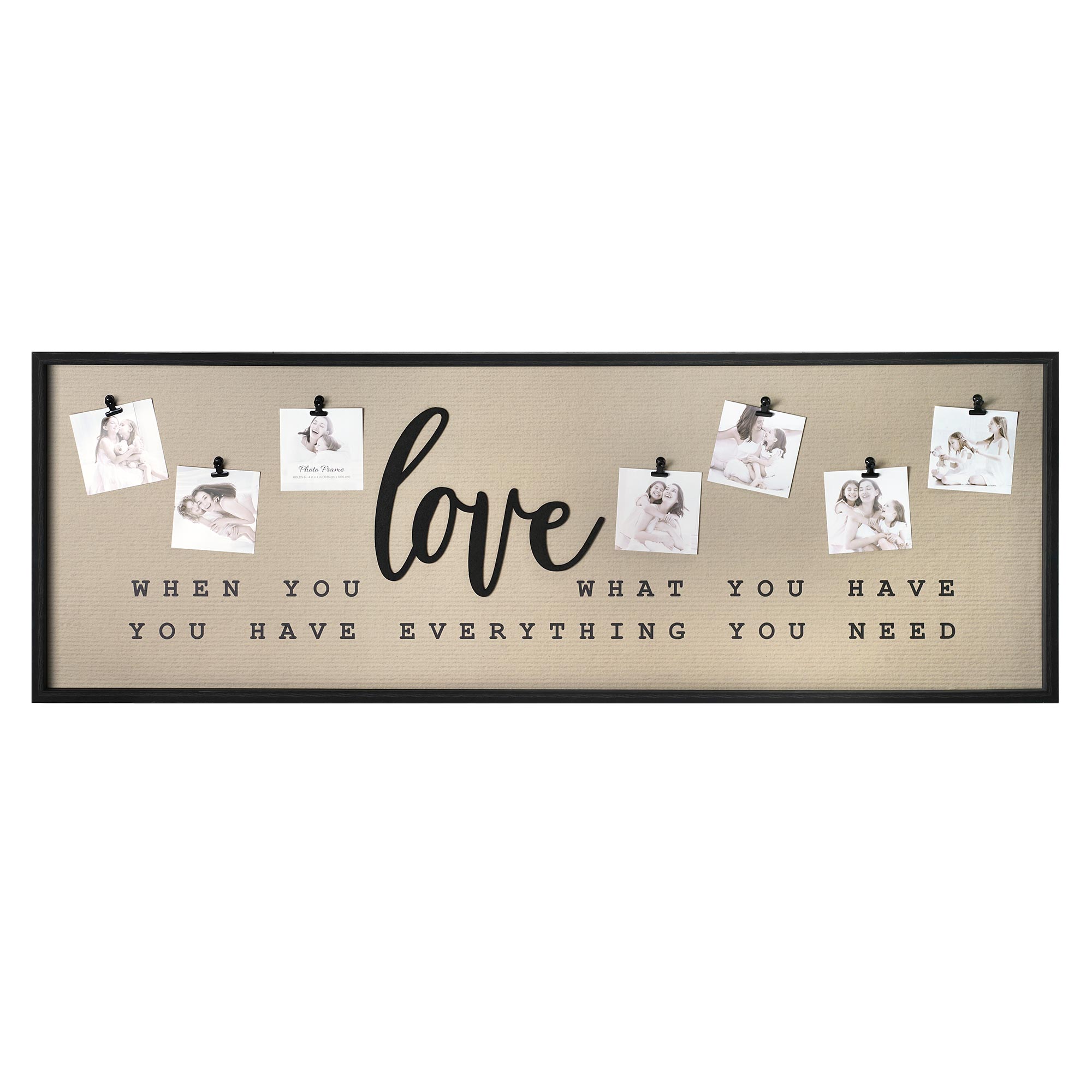 Crystal Art Gallery Love Clip Photo Collage in Black and Tan - 48" x 16"