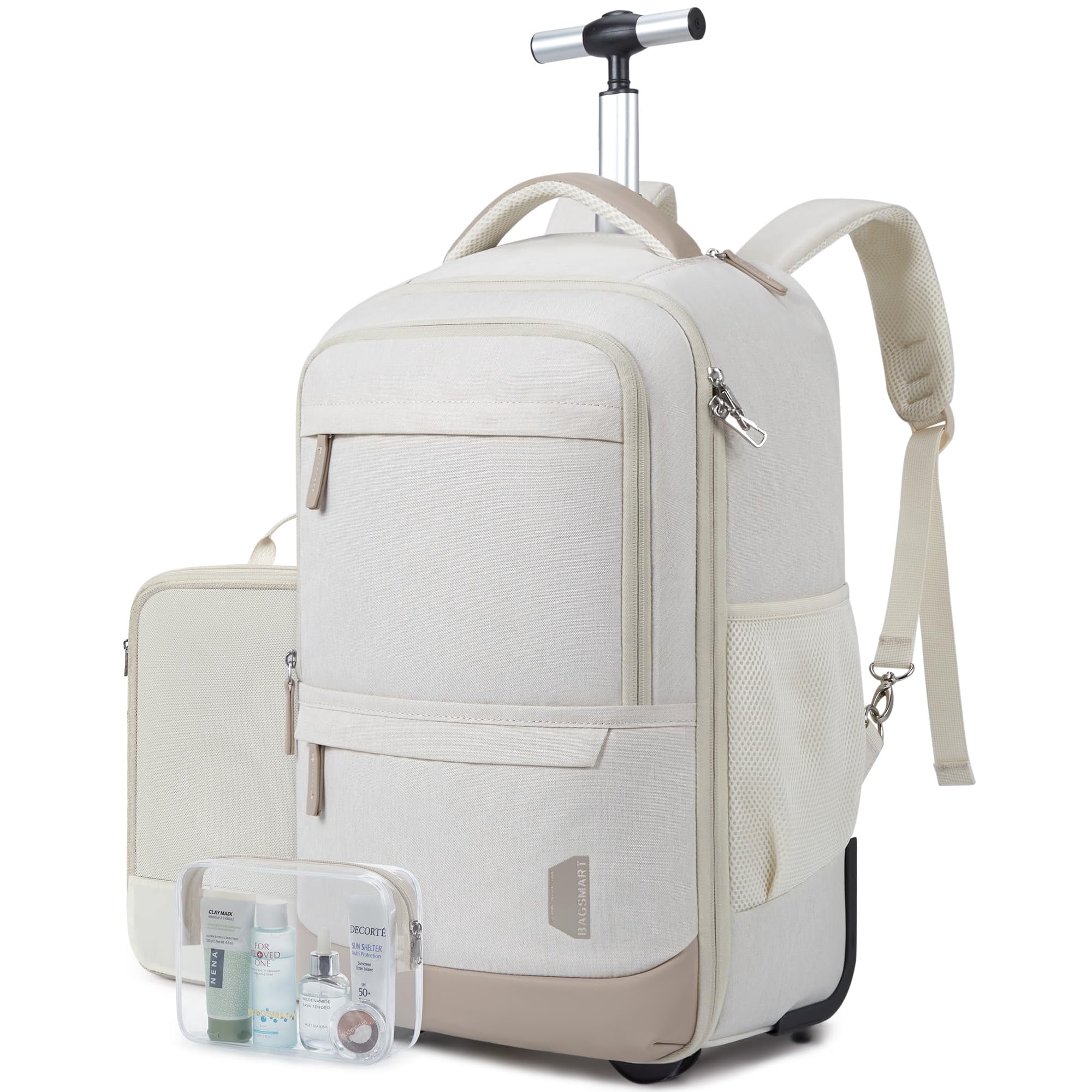 BAGSMART Rolling Backpack, Water-Resistant Travel Laptop Backpacks