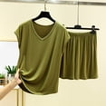 thumbnail image 2 of Alitao Womens Pajama Sets Bamboo Pajamas for Women Lounge Sets Summer Loungewear Set Tank Top And Shorts Trouser Suit Short Sweatsuit OutfitsPj Sets Matching Sets Women Clothing Mint Green 2XL, 2 of 7