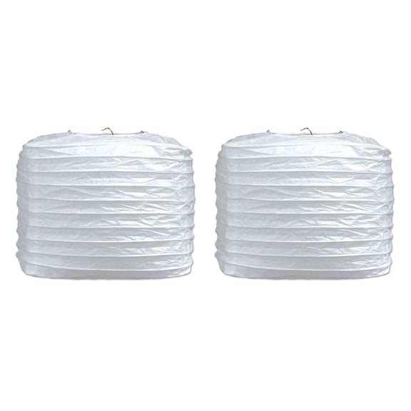 Beistle White Plain Square Shaped Paper Lanterns, 8"