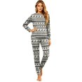 thumbnail image 3 of Christmas Pajamas Family, Matching Family Christmas Pajamas, Family Matching Pajamas, Black Reindeer Fair Isle Long Sleeve Crew Neck Soft Cozy Loungewear Set for Holiday, 3 of 6