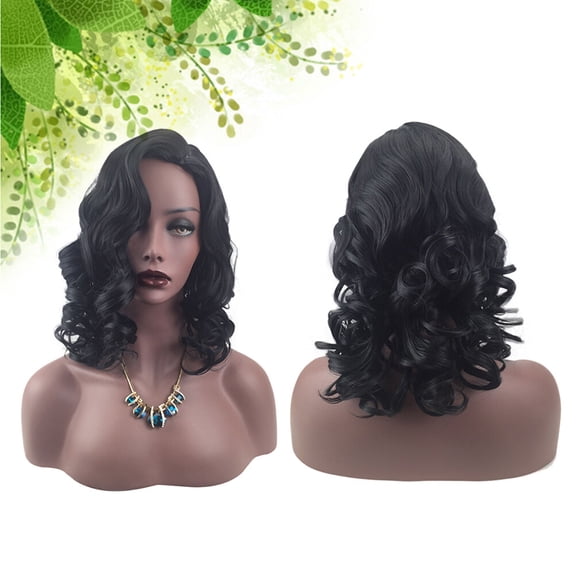 HORIALENCE European and American Style Black Gradient Synthetic Wig for Women 1Pcs