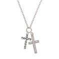 thumbnail image 2 of Delight Jewelry Silvertone Pebble Cross I Set You Apart Engraved Cross Zoey Necklace, 28", 2 of 4