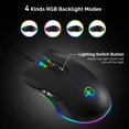 thumbnail image 3 of SAMA Souris de Jeu Ergonomique, Filaire USB RGB avec 4 modes de Rétroéclairage, 3 of 7