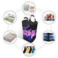 thumbnail image 3 of DouZhe 50L Rectangular Laundry Basket, Pink Letters Breathe Prints Waterproof Foldable Laundry Hamper with Aluminum Handles, 3 of 6