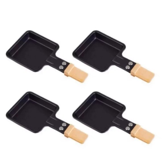 Mini Poêle à Griller pour Raclettes Plaque de Gril Enduite Antiadhésive Forme Carrée Triangulaire Accessoires pour Faire Fondre le Fromage