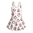 thumbnail image 4 of Uourmeti Christmas Cartoon Penguin Swim Dress for Girls - Sleeveless Skirted One-Piece Bathing Suit, Quick Dry, Perfect for Beach & Pool Vacations, 4 of 8
